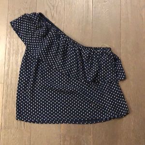 Off the shoulder blue top